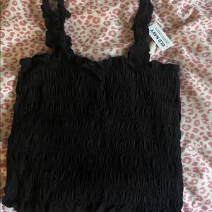 Old Navy Black Crinkle Tank Top